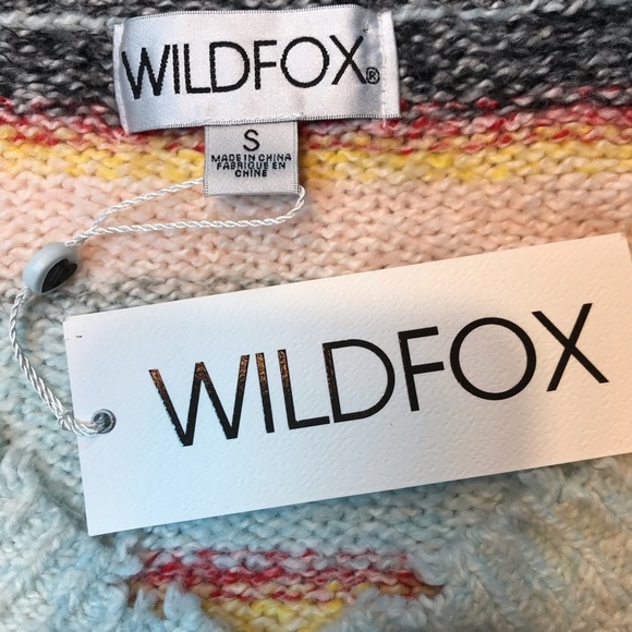 Wildfox Oversized Cropped Sweater Embroidered Smal - Picture 8 of 9